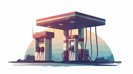 Gasoline pump station ecological-shadow circle 