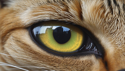 a close-up of a cats eye, detailed and realistic colorful background  - obrazy, fototapety, plakaty