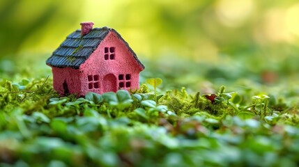 cozy beautiful little model house in green garden, dream house, Generative Ai - 769377339