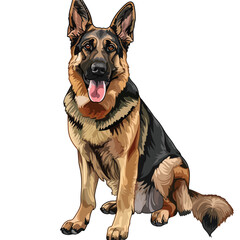 German Shepherd Clipart  isolated on white background