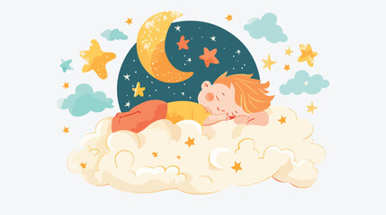 Celestial Baby Flat vector isolated on white background