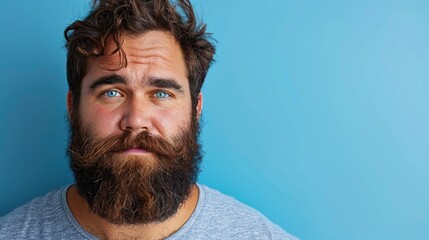 Close up view of a person with a beard