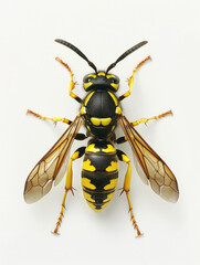 Wasp topview isolated on a white background