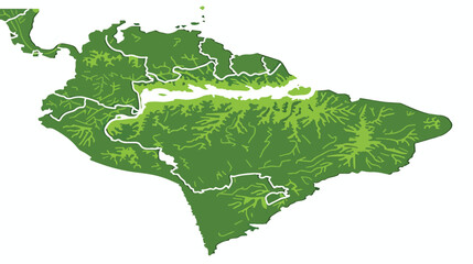 Costa Rica outline map national borders country shape