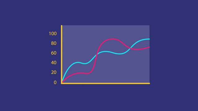 Animated video virtual charts, diagrams, schemes, graphs concept for business presentation. Full length animation illustration. High quality 4k footage.