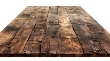 Empty wooden table for product display montage with Transparent Background