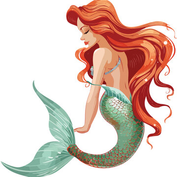 Mermaid Clipart  isolated on white background