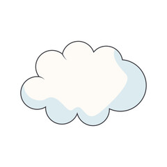 Cartoon Clouds on White Background. For Comic. Vector Illustration.