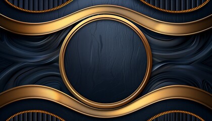 Luxury background design with dark blue and golden colors