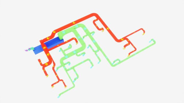 3d Rendering Hvac System 360 degrees view.