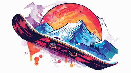 Isolated snowboard design vactor illustration 