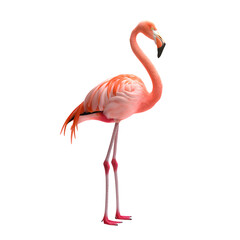 flamingo standing isolated on transparent background Generative Ai