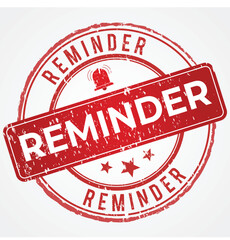 Reminder Stamp in Red Shade with Grunge Look