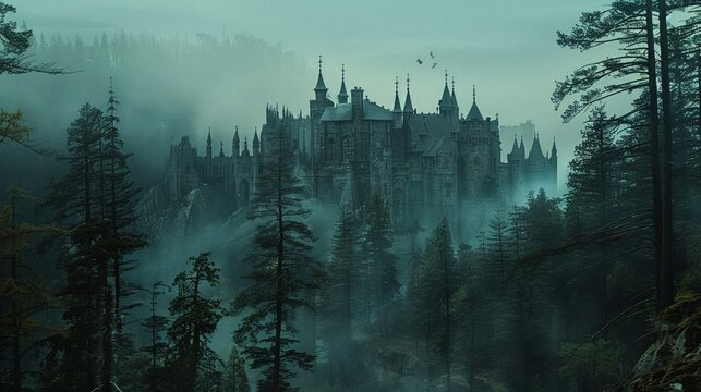 Enchanted forests intertwined with dark lords castles