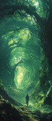 Dark forests that serve as gateways to parallel universes - obrazy, fototapety, plakaty