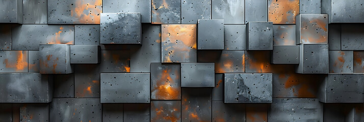 Stylish and Contemporary Gray Concrete Block,
 Tiled metal texture adds a contemporary touch,