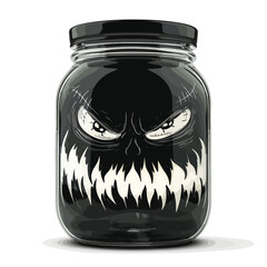 Scary Face in Jar Clipart clipart isolated on white background