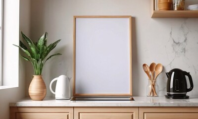A kitchen mock up frame for art or poster - 769386507