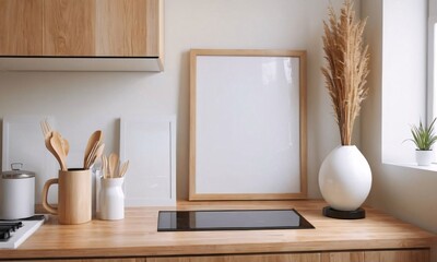 A kitchen mock up frame for art or poster - 769386524
