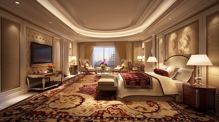 large bedroom computer generated image of a luxurious and elegant bedroom interiors