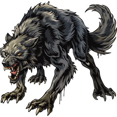 Scary Werewolf Clipart clipart isolated on white background