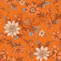  All Over Flower Digital Printed pattern Digital textile design hand draw motifs beautiful    flowers
