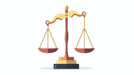 Justice balance symbol flat cartoon vactor 