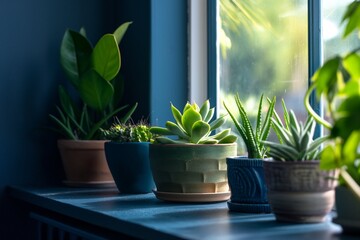 Plants on windowsell