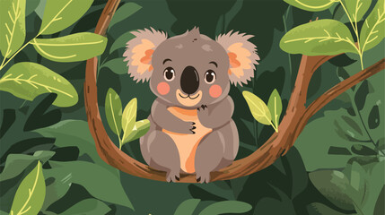 Koala animal cartoon flat cartoon vactor illustration