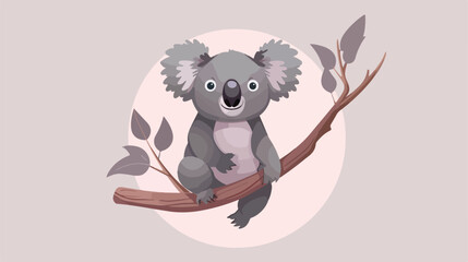 Koala animal cartoon flat cartoon vactor illustration