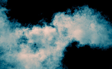 Blue smoke isolated black background - 769388552