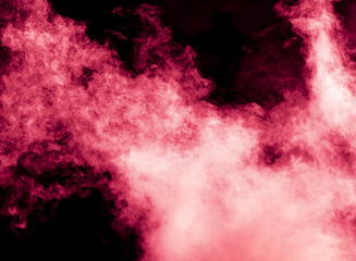 Red smoke isolated black background - 769388588
