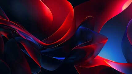 Vibrant red and blue abstract wallpaper on black background - hd modern graphic art with dynamic shapes - technology inspired design