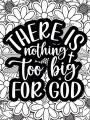 Christian Jesus Quotes Flower Coloring Page Beautiful black and white illustration for adult coloring bookt