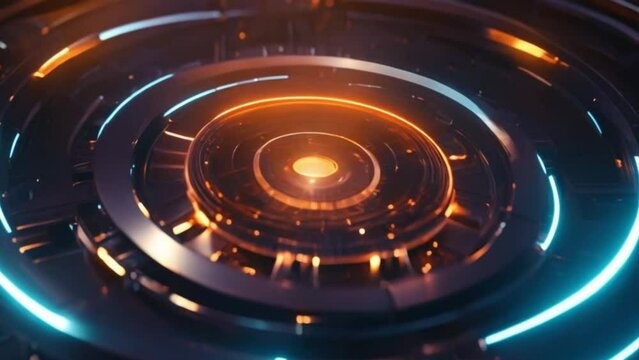 background with glowing futuristic technology circles footage