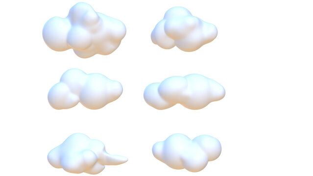 3d realistic clouds collection render white clouds fluffy spindrift eddies