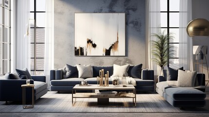 Interior of modern luxury living room  - obrazy, fototapety, plakaty