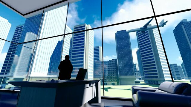 Cropped Image Of Successful Businessman Thinking By Window In Office