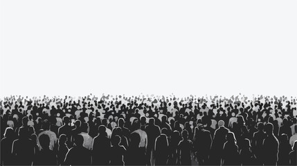A black and white photo capturing a large crowd  - obrazy, fototapety, plakaty