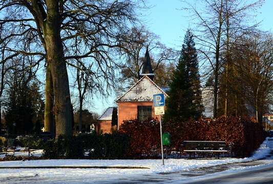 Cemetery in Winter in the Town Walsrode, Lower Saxony