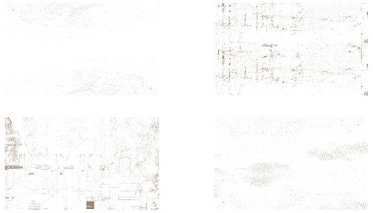 White grunge distressed texture set black and white. Set of grunge distressed texture background.