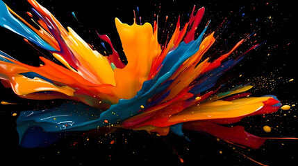 Abstract splash of paint liquid, bright colors