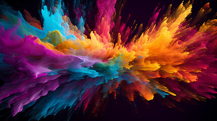 Abstract splash of paint liquid, bright colors