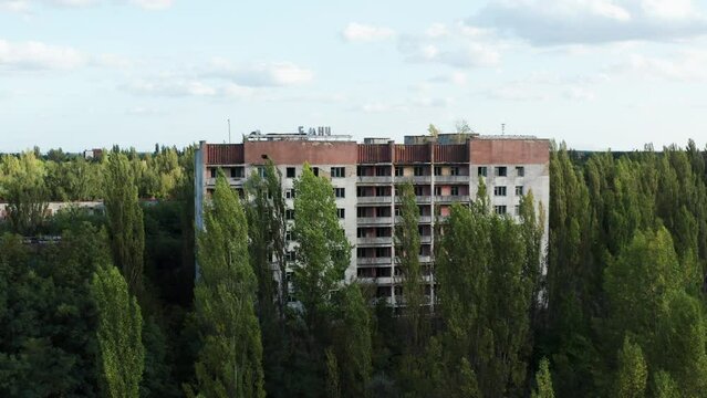 Empty apartment building, abandoned during the Chernobyl disaster from 1986.