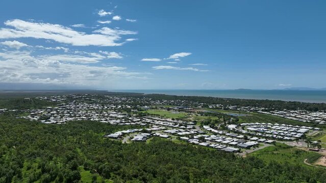 Aerial footage of Bushland Beach Townsville Queensland Australia
