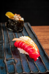 japanese nigiri in the restaurant