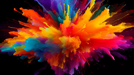 Abstract splash of paint liquid, bright colors