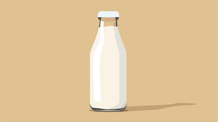 Milk bottle isolated flat cartoon vactor illustrati