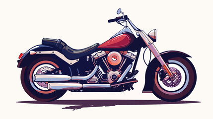 Motorcycle shadow illustration flat cartoon vactor