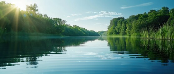 A serene lake reflecting a graph showing exponential growth symbolizing calm and successful investing - obrazy, fototapety, plakaty